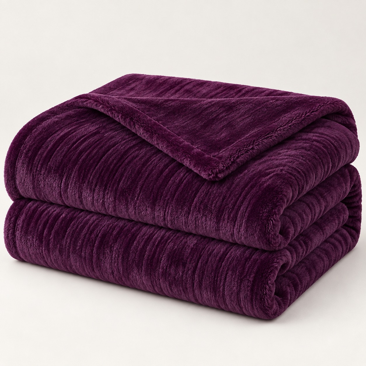 Deep Plum Soft Fleece Double Bed Blanket – 1 Piece - Image 2