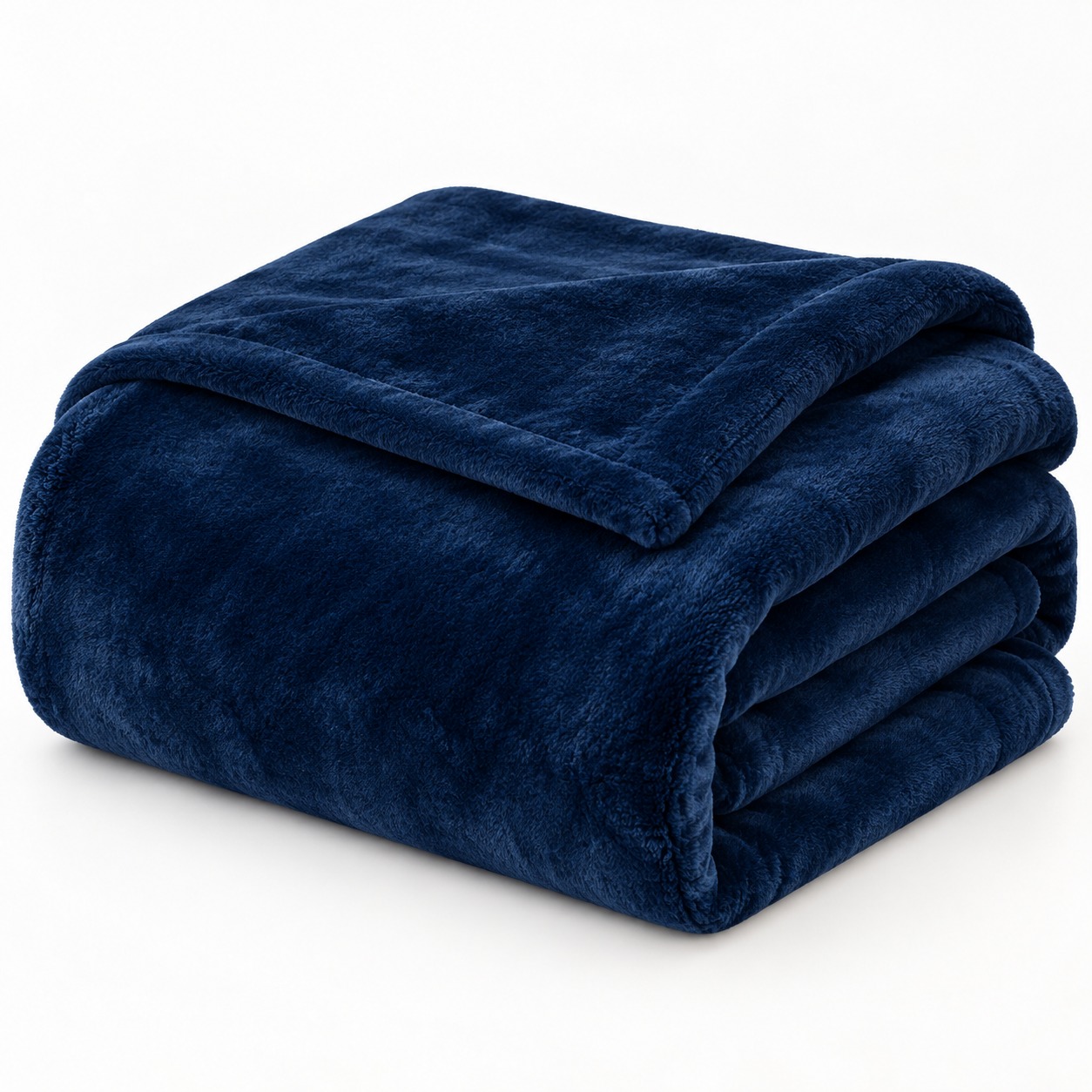 Dark Navy Blue Soft Fleece Double Bed Blanket – 1 Piece - Image 2