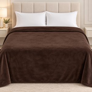 ark Brown Soft Fleece Double Bed Blanket – 1 Piece