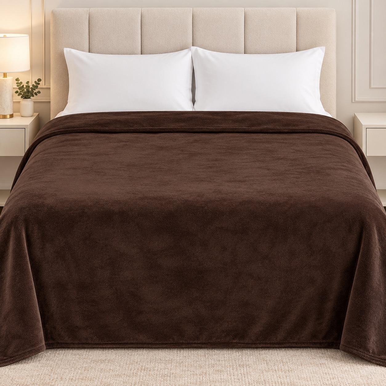 ark Brown Soft Fleece Double Bed Blanket – 1 Piece