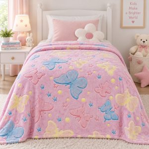 Kids Glow in the Dark Butterfly Blanket – 1 Piece