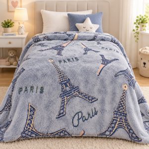 Kids Glow in the Dark Paris Eiffel Tower Blanket – 1 Piece